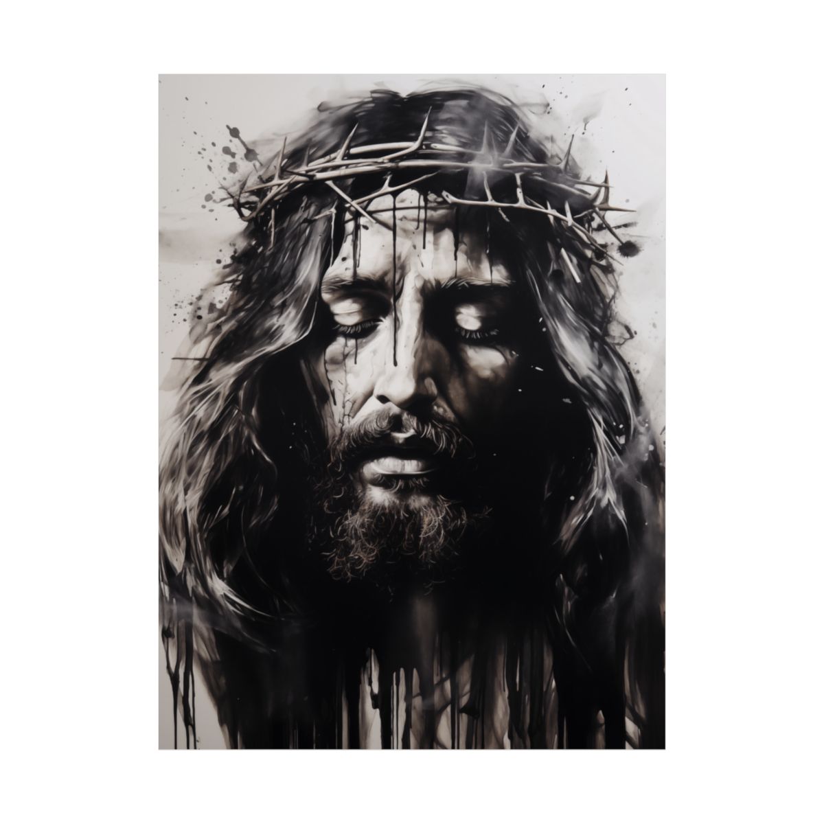 "The Sacrifice" - Ink Painting Style Catholic Art Print