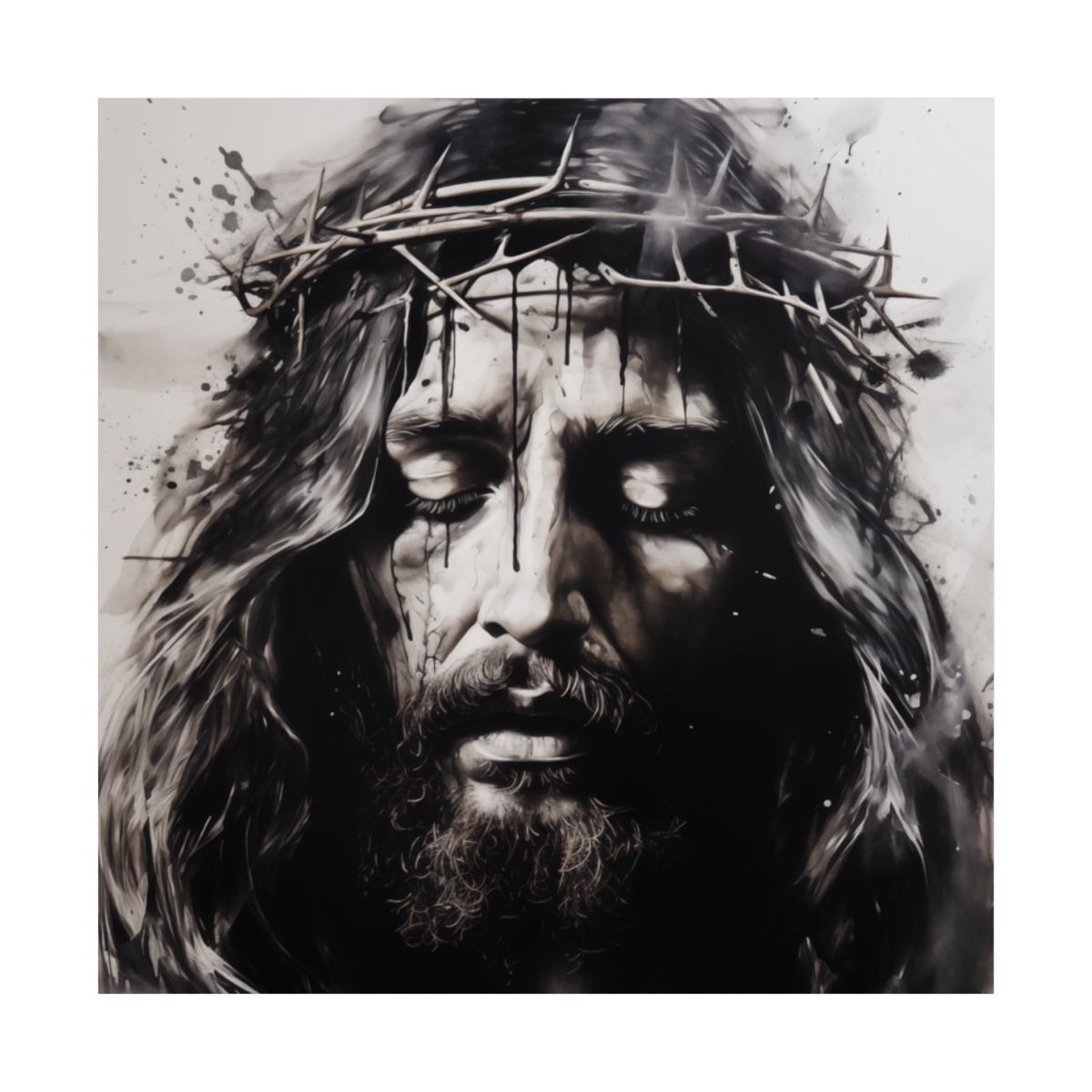 "The Sacrifice" - Ink Painting Style Catholic Art Print