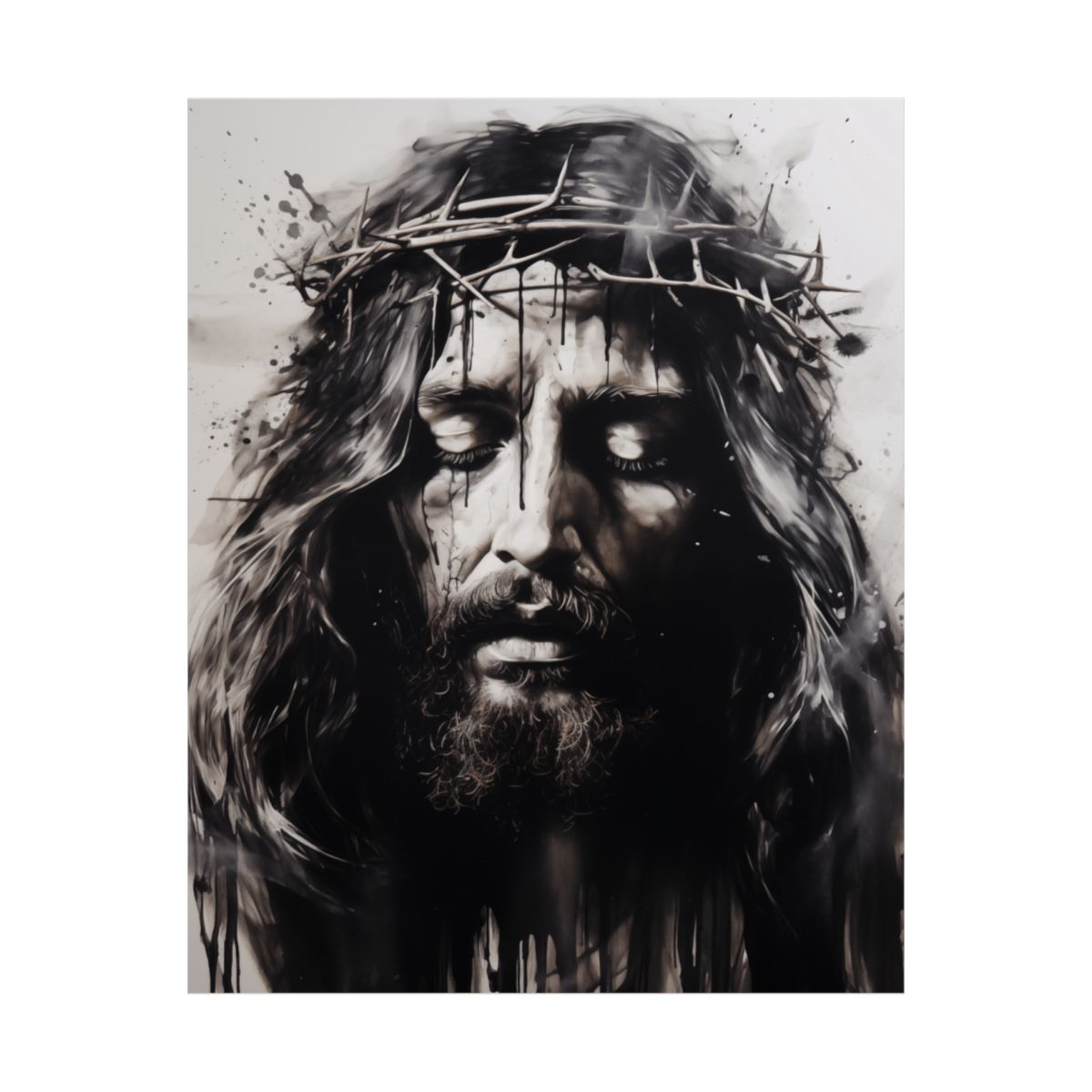 "The Sacrifice" - Ink Painting Style Catholic Art Print