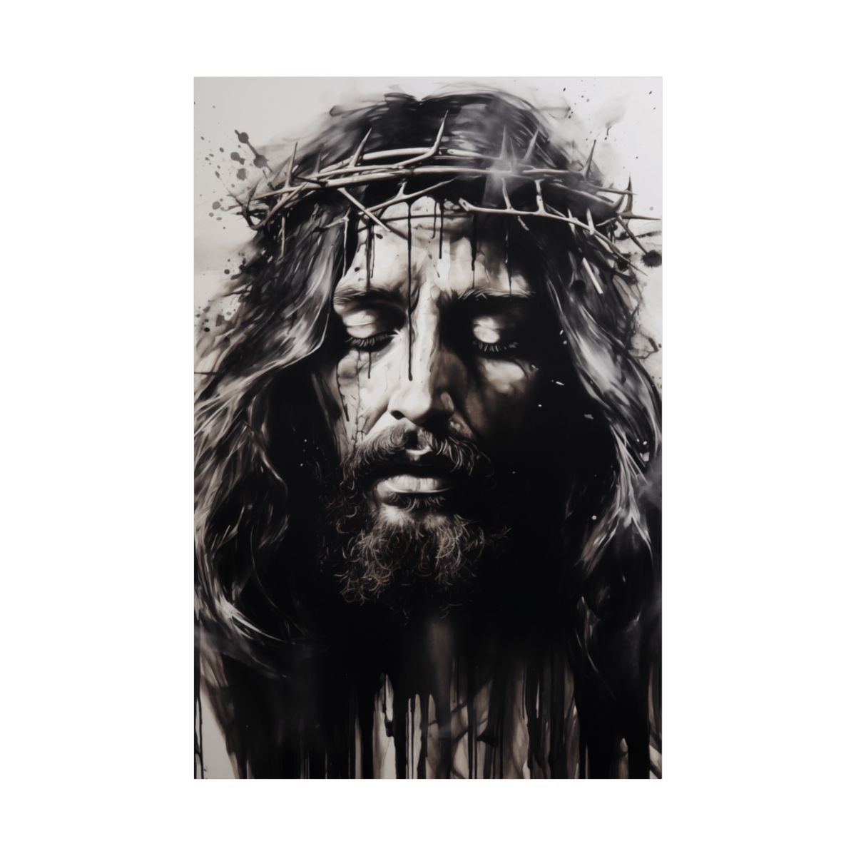 "The Sacrifice" - Ink Painting Style Catholic Art Print