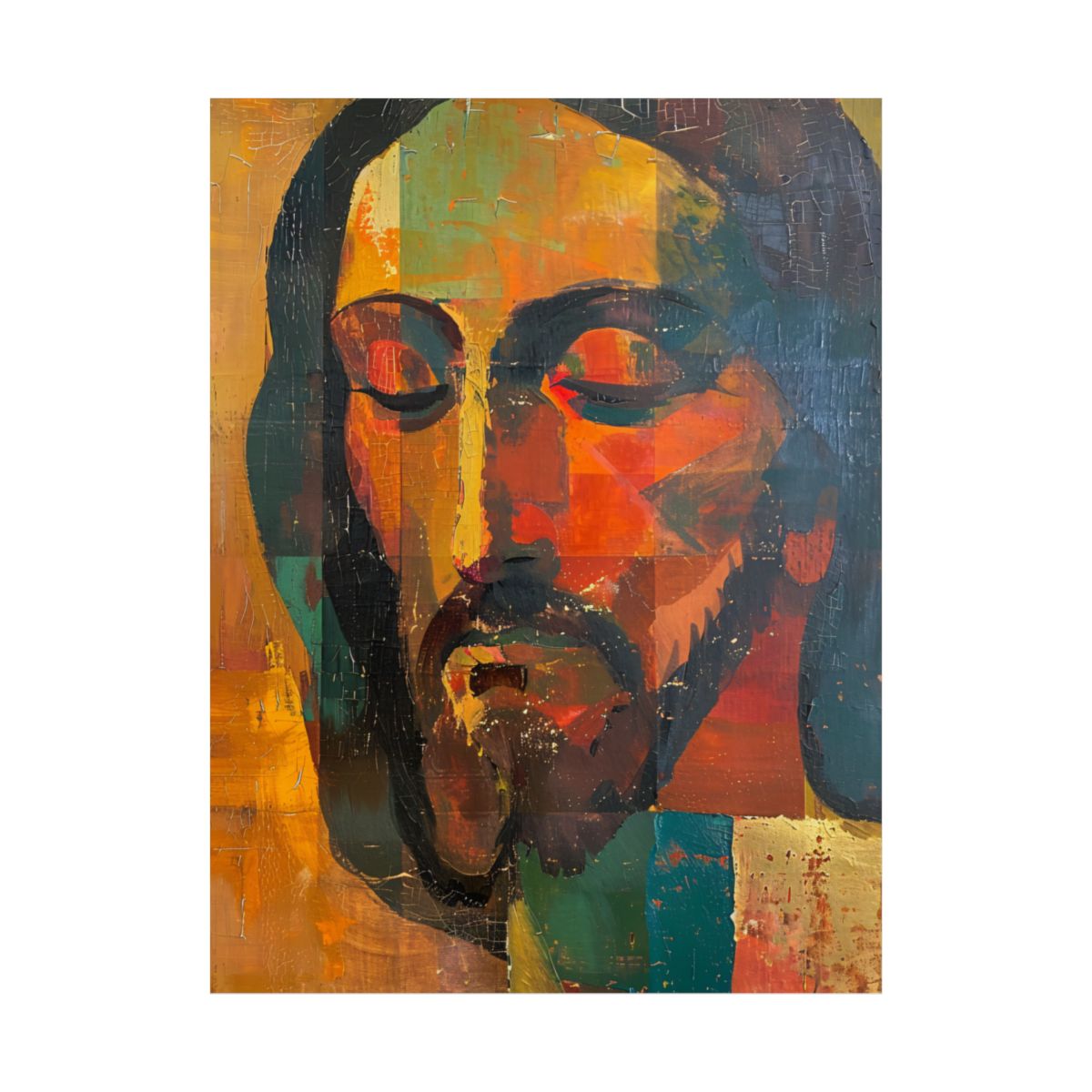 "The Silent Christ" – Modern Abstract Christian Art Print