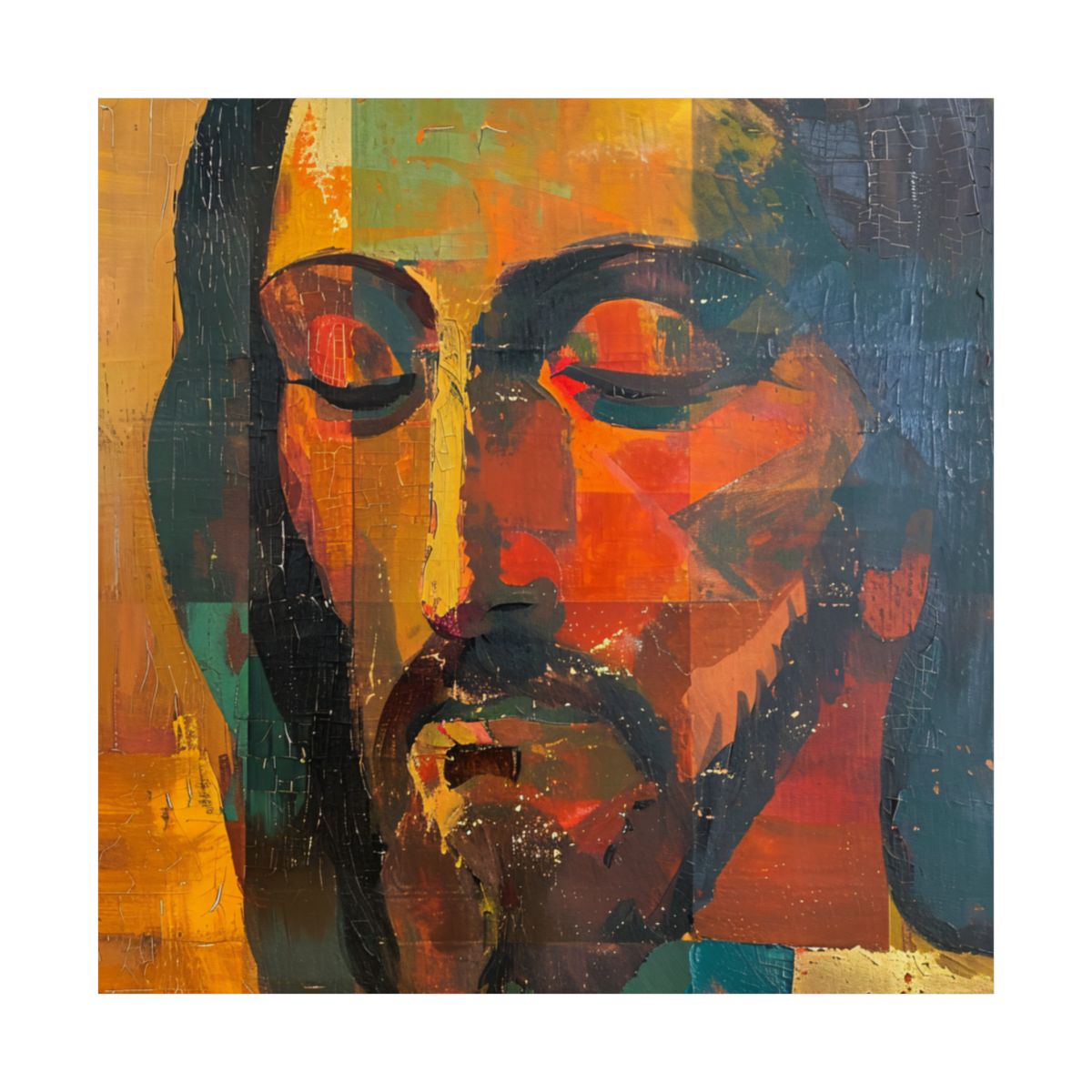 "The Silent Christ" – Modern Abstract Christian Art Print