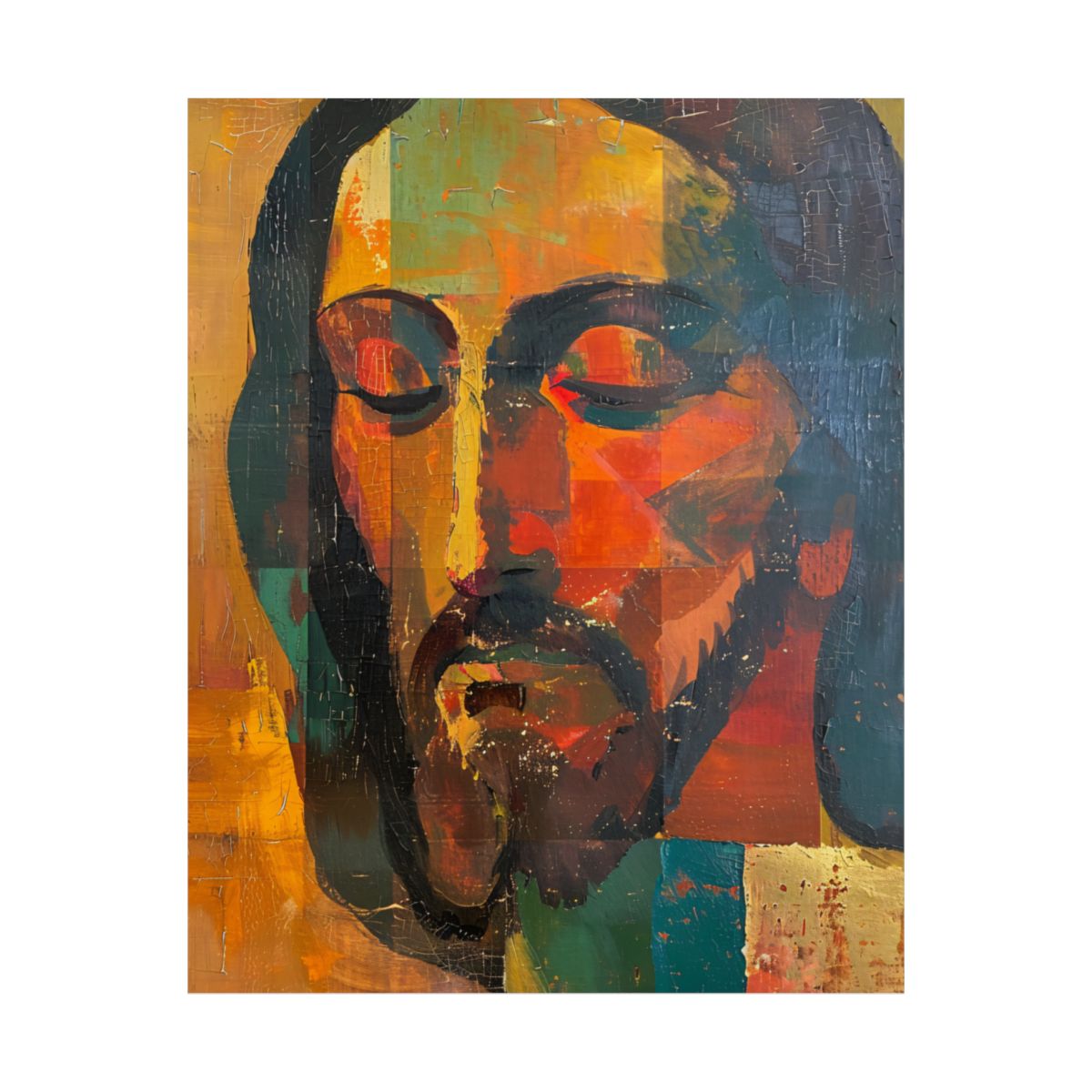 "The Silent Christ" – Modern Abstract Christian Art Print