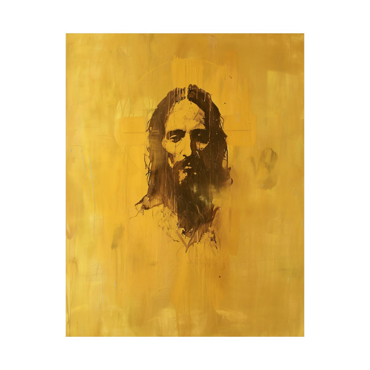 “Veiled Light” – Minimalist Midcentury Modern Jesus Art Print