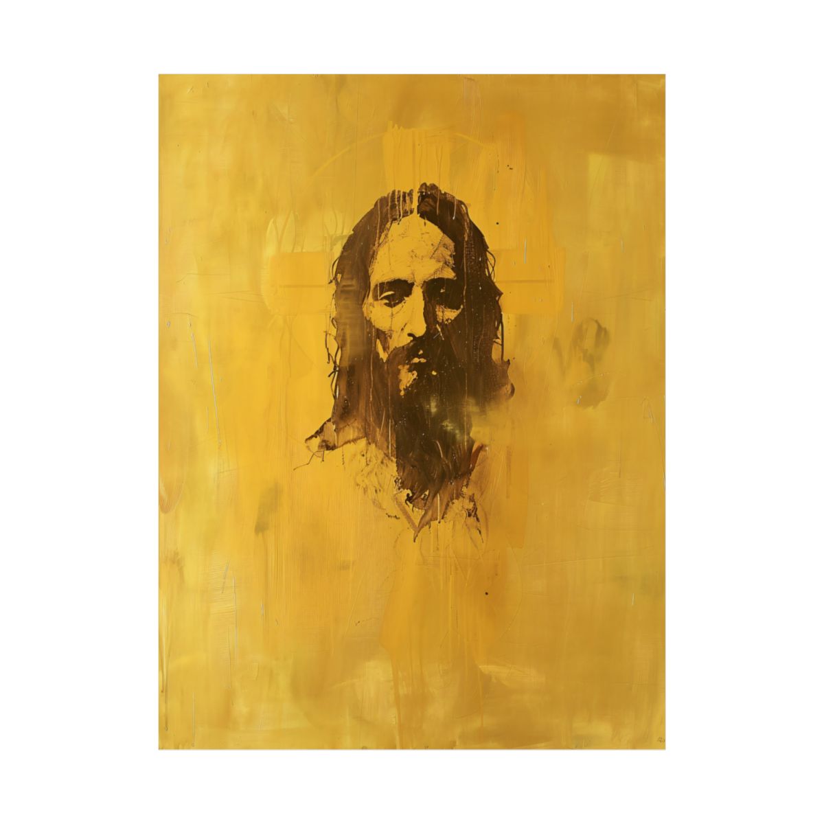 “Veiled Light” – Minimalist Midcentury Modern Jesus Art Print