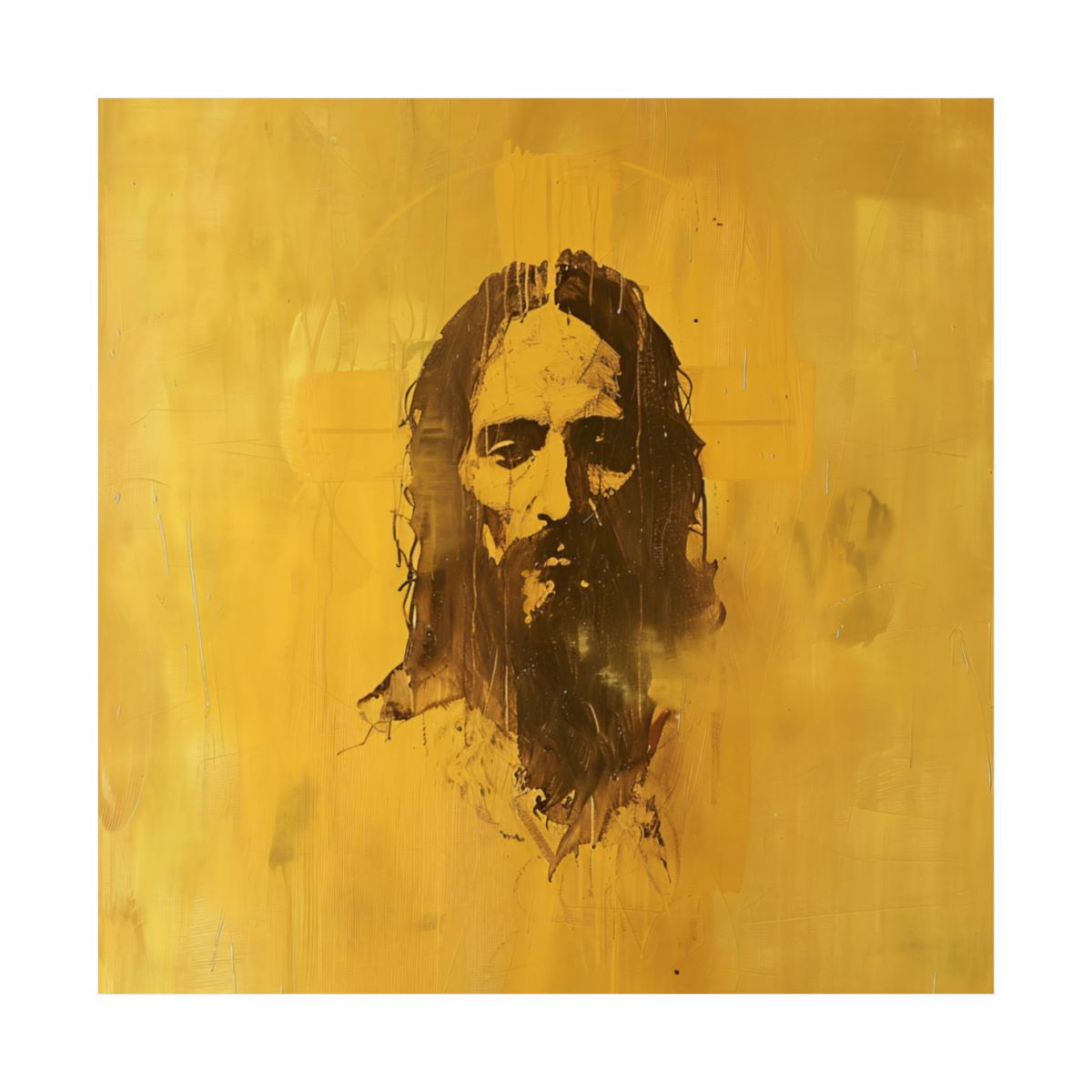 “Veiled Light” – Minimalist Midcentury Modern Jesus Art Print