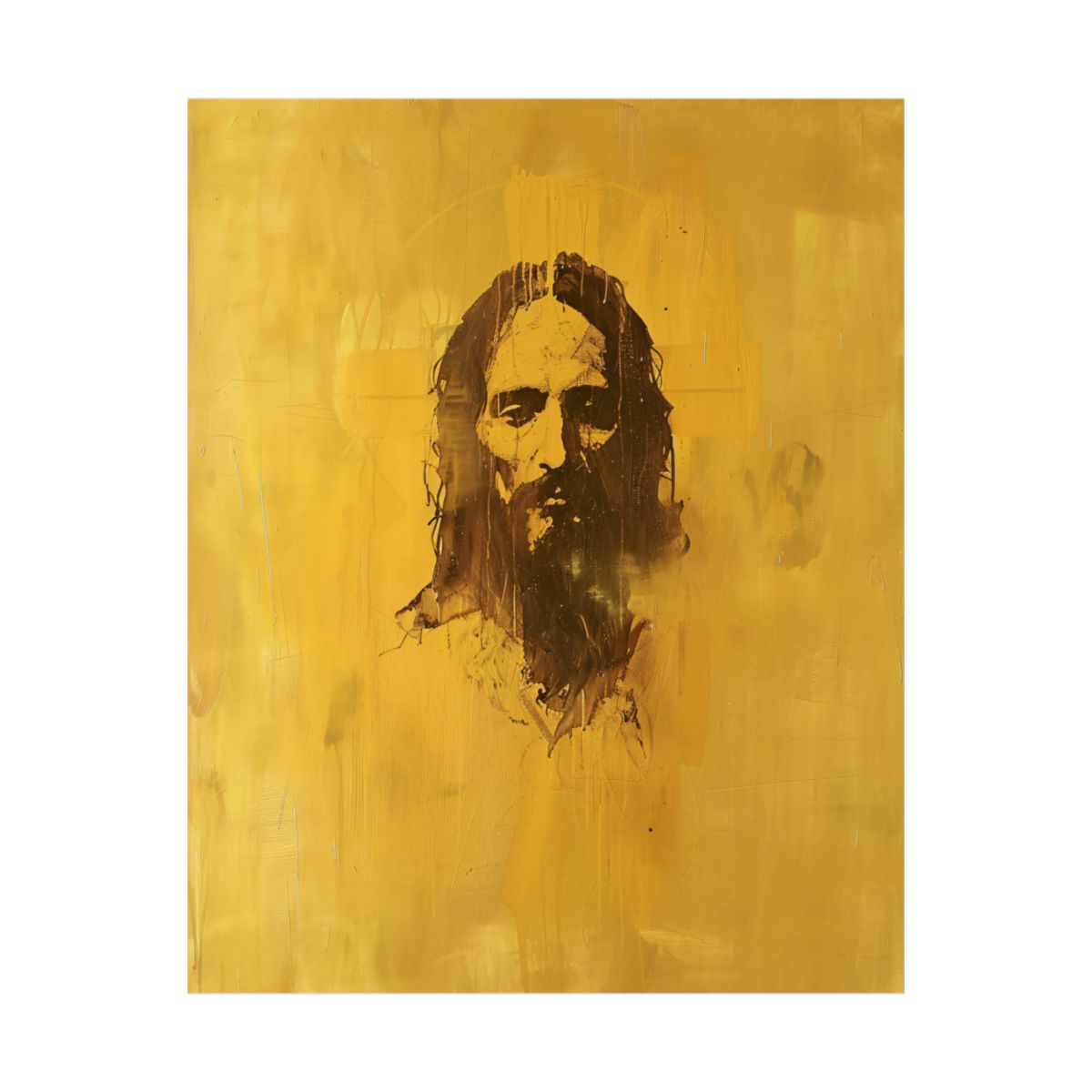 “Veiled Light” – Minimalist Midcentury Modern Jesus Art Print
