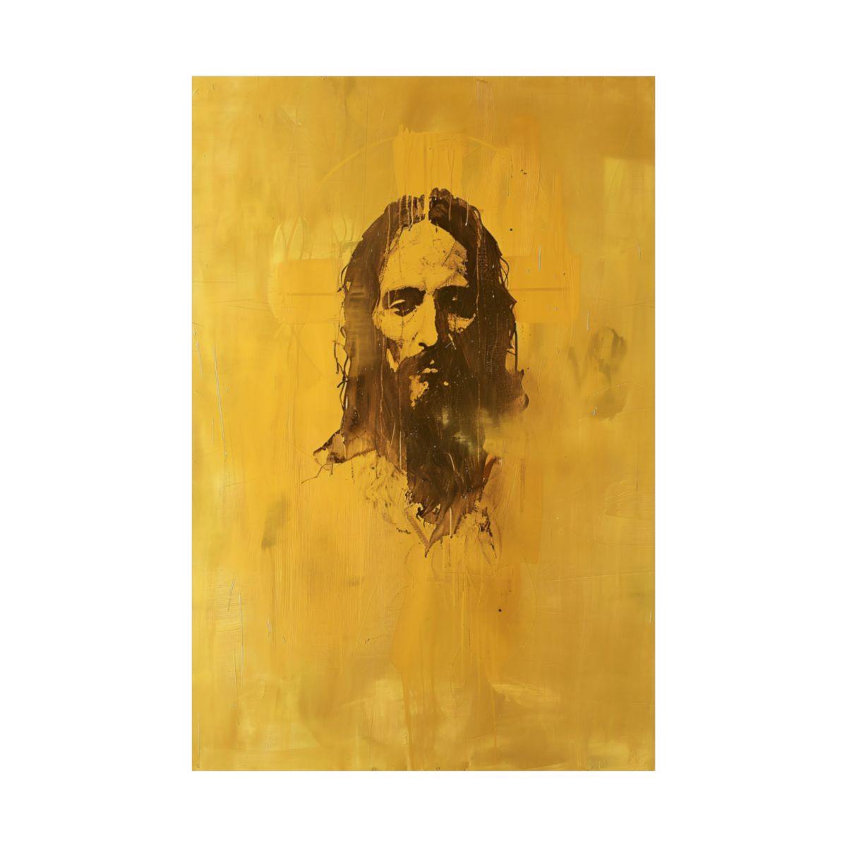 “Veiled Light” – Minimalist Midcentury Modern Jesus Art Print