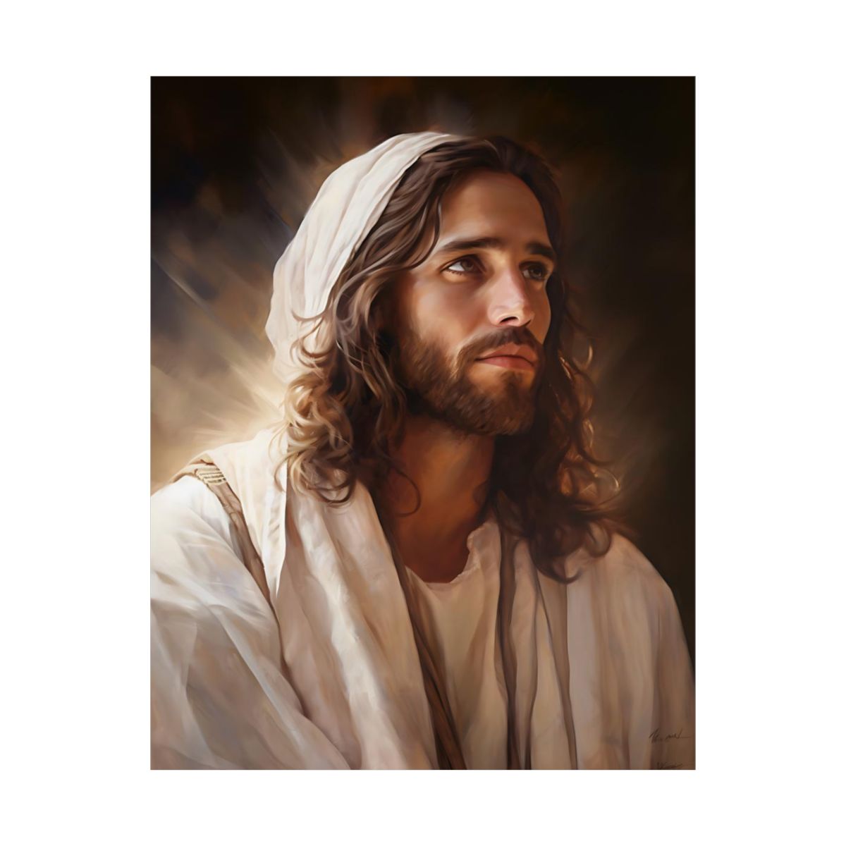 "Yeshua" - Traditional Christian Art Portrait Of Jesus