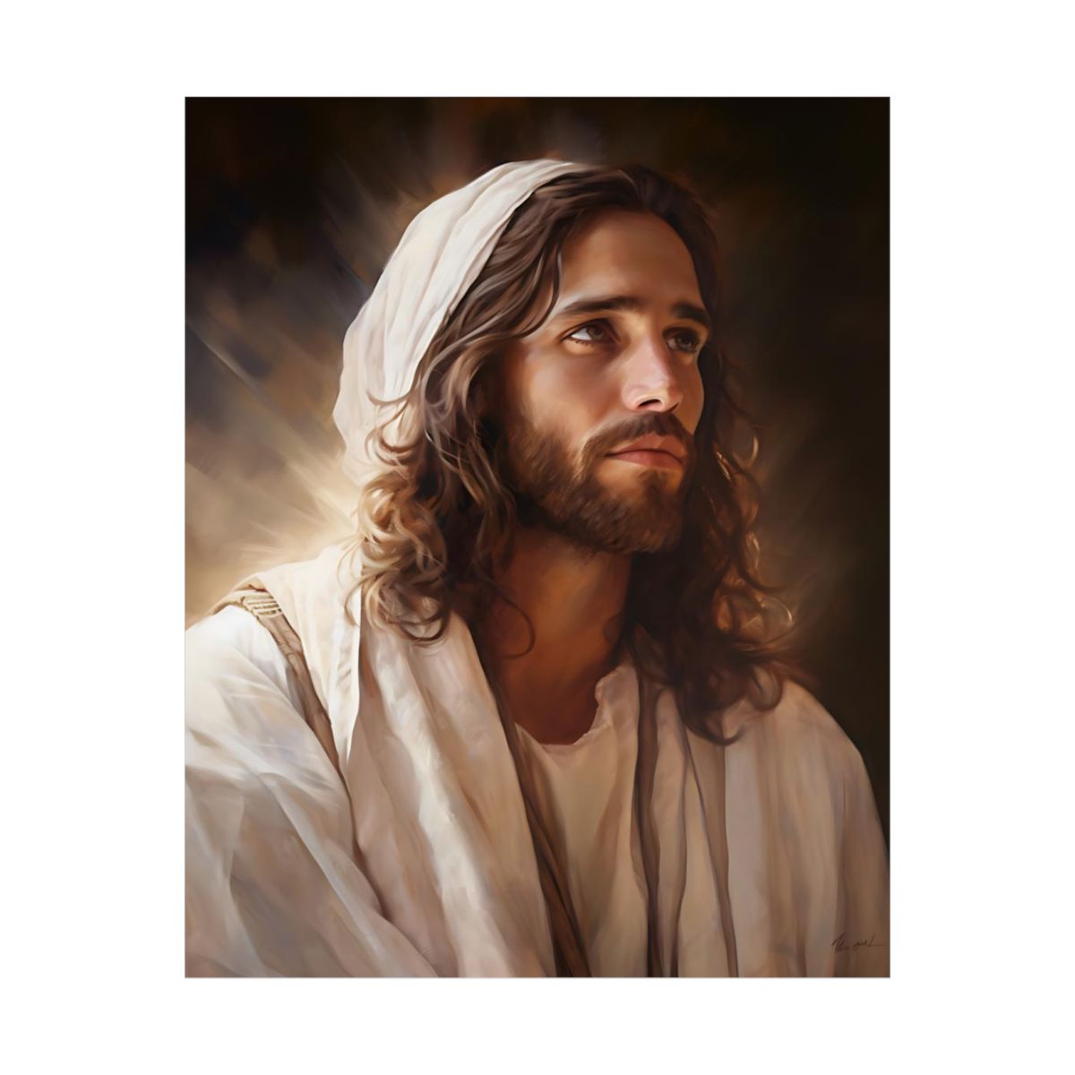 "Yeshua" - Traditional Christian Art Portrait Of Jesus