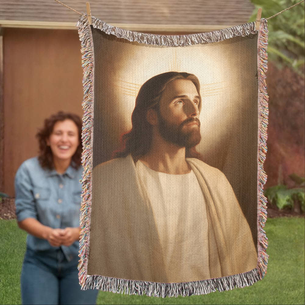 "Our Blessed Savior Jesus Christ" - Heirloom Woven Blanket
