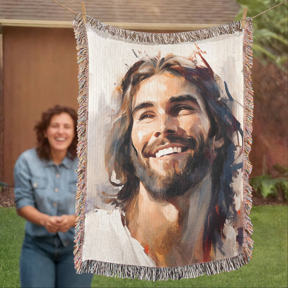 "Jesus Smiling" - Heirloom Woven Blanket
