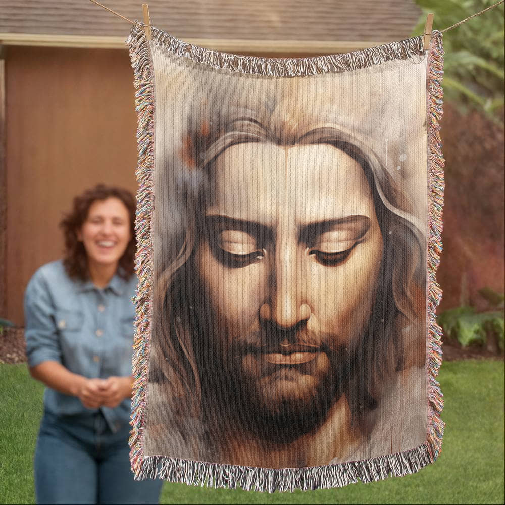 "Meditating Christ" - Heirloom Woven Blanket