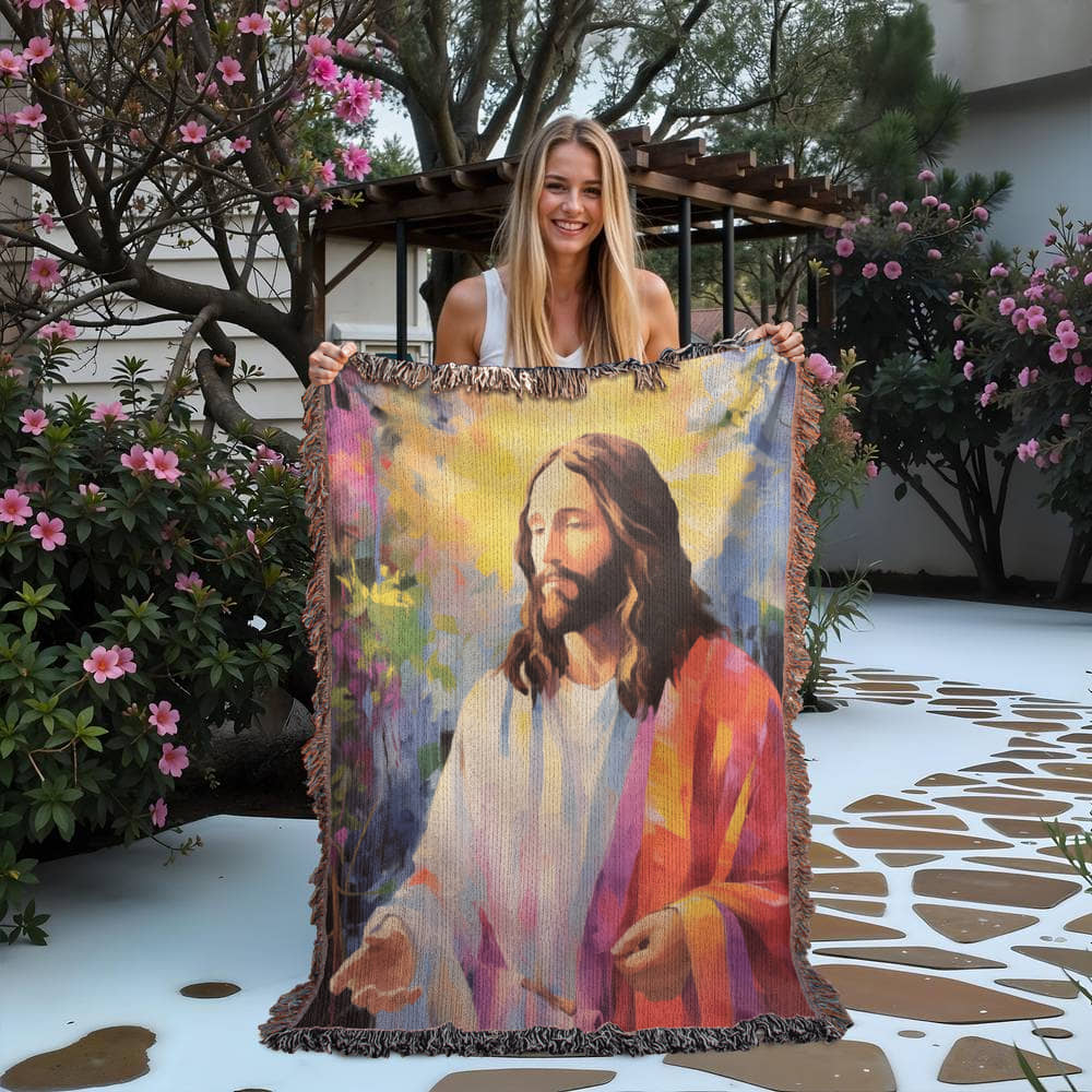 "With Jesus In Paradise" - Heirloom Woven Blanket