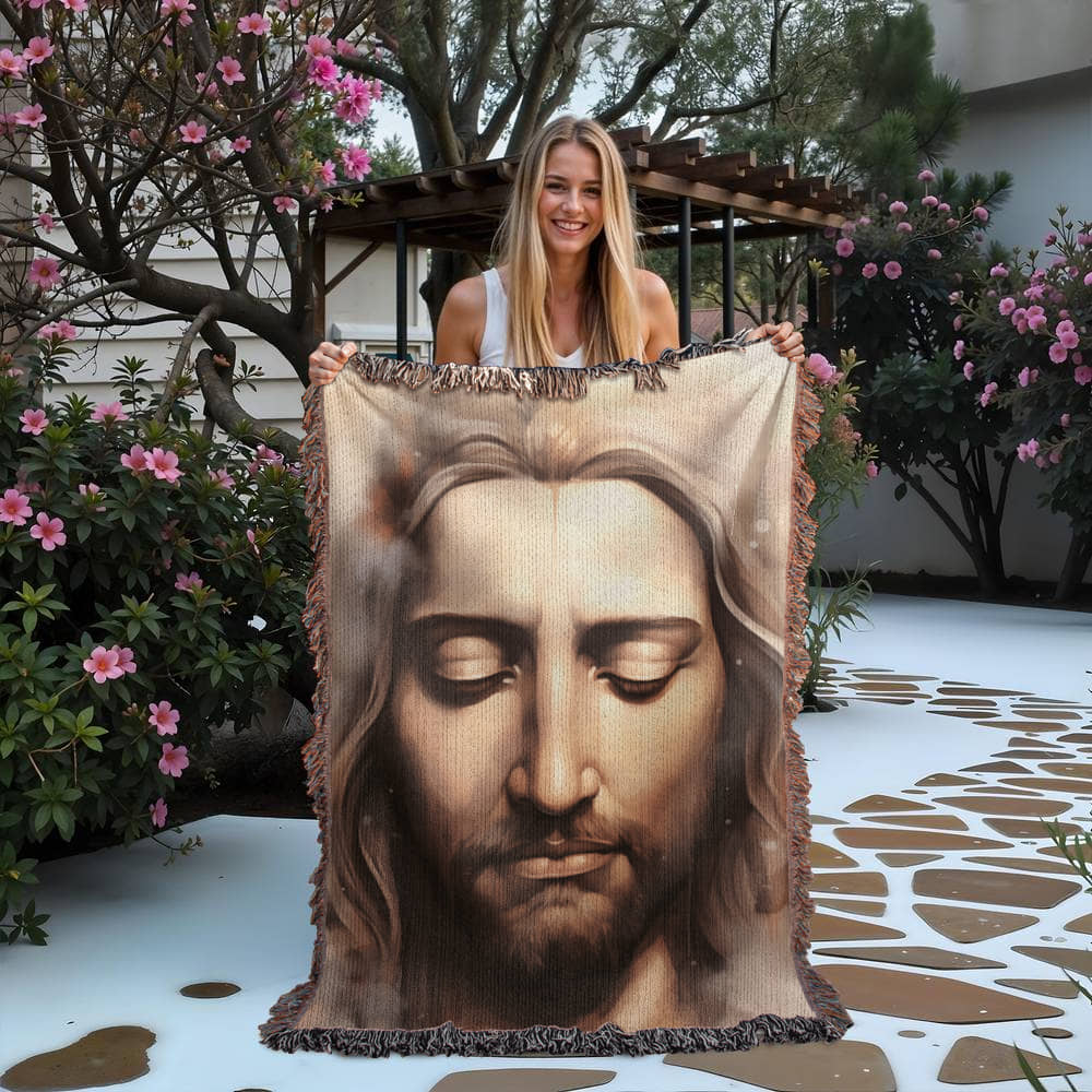 "Meditating Christ" - Heirloom Woven Blanket