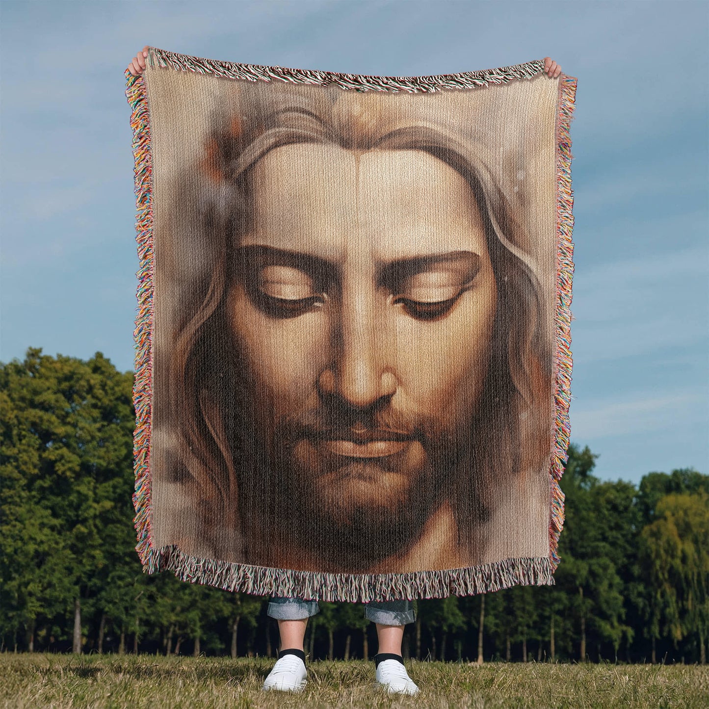 "Meditating Christ" - Heirloom Woven Blanket