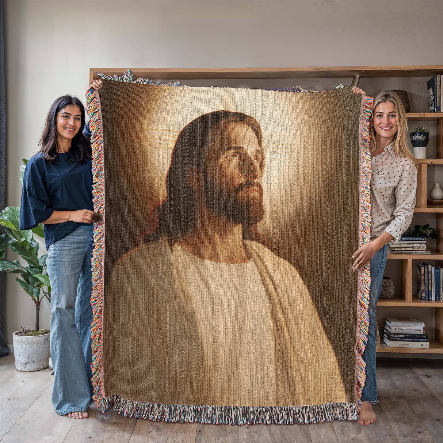 "Our Blessed Savior Jesus Christ" - Heirloom Woven Blanket