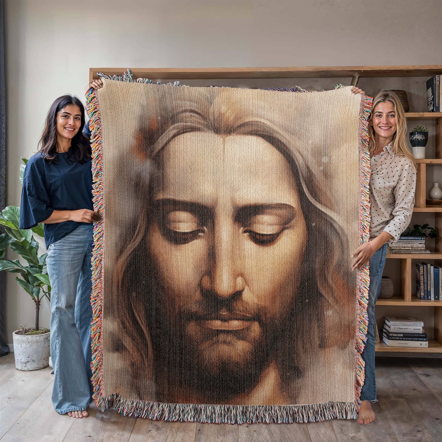 "Meditating Christ" - Heirloom Woven Blanket