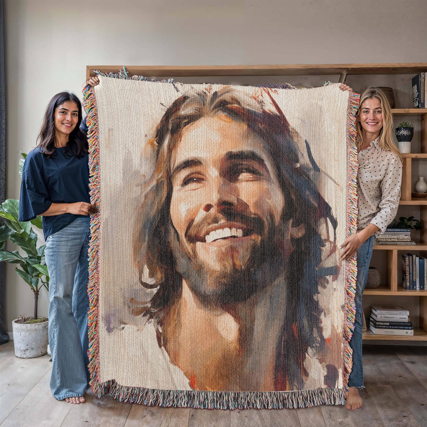 "Jesus Smiling" - Heirloom Woven Blanket