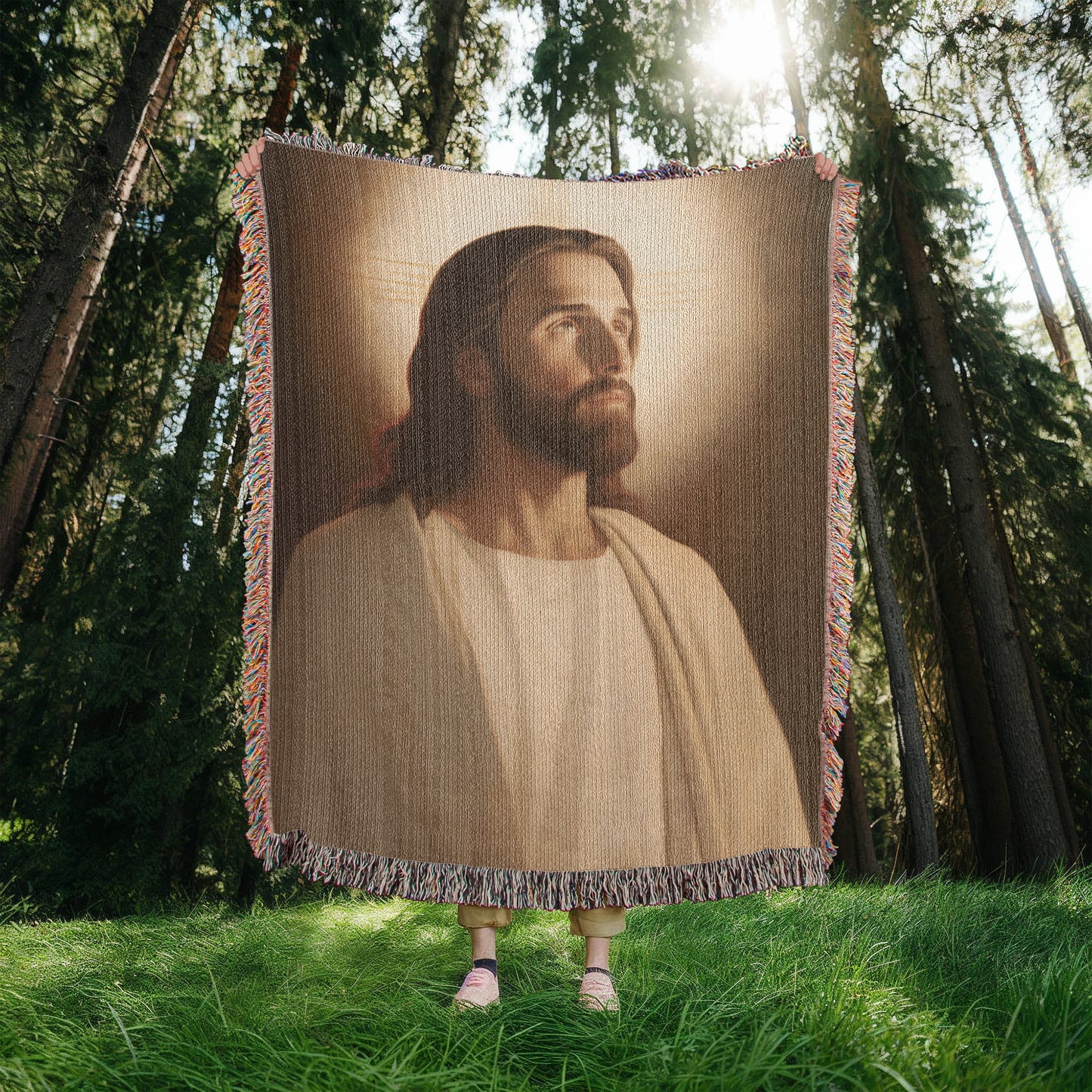 "Our Blessed Savior Jesus Christ" - Heirloom Woven Blanket