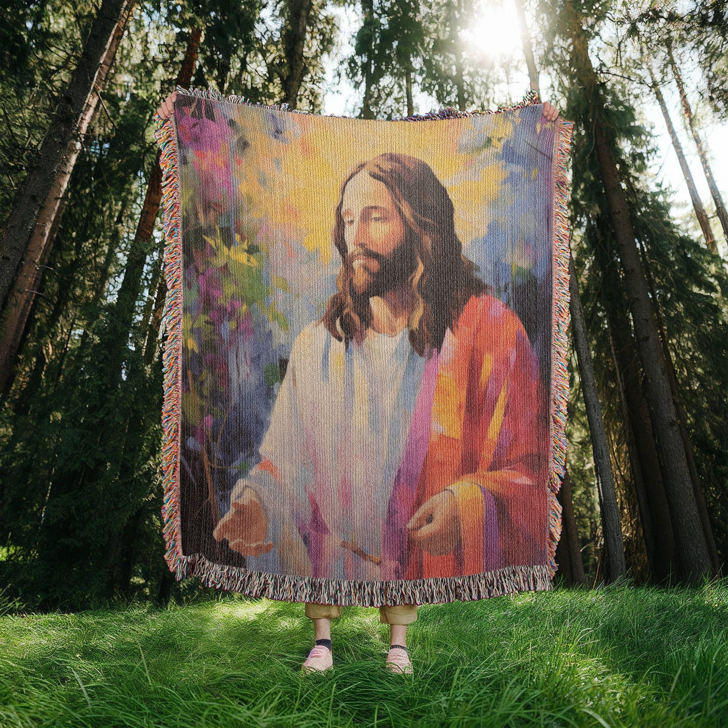 "With Jesus In Paradise" - Heirloom Woven Blanket