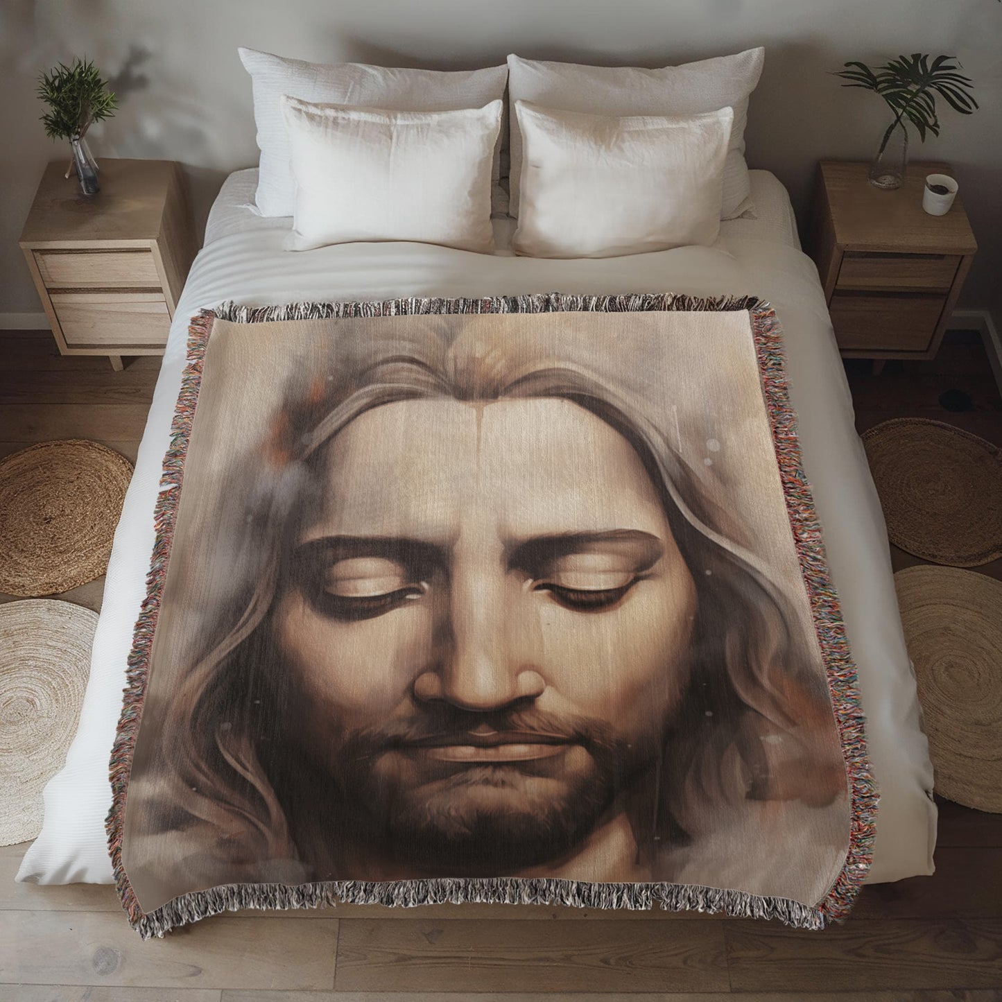 "Meditating Christ" - Heirloom Woven Blanket
