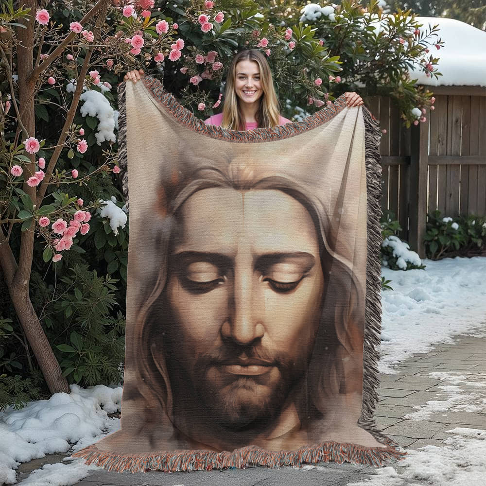 "Meditating Christ" - Heirloom Woven Blanket