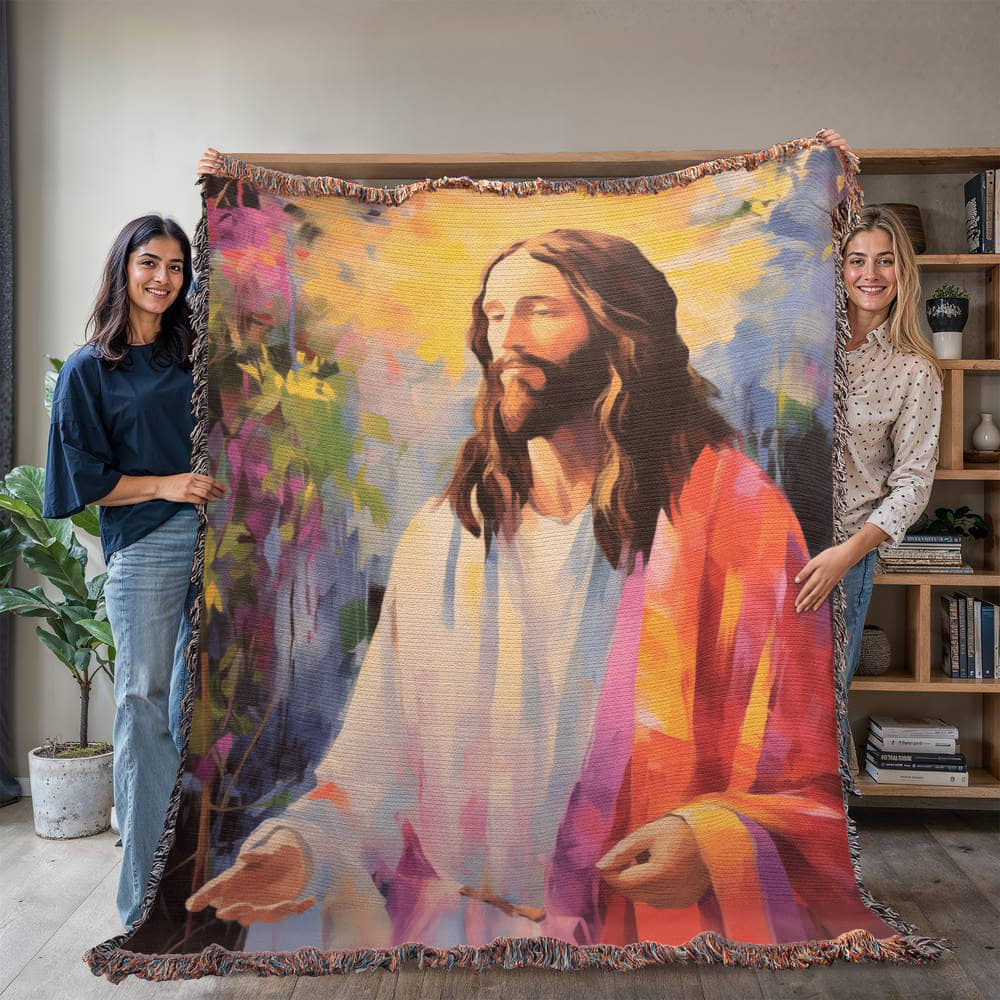 "With Jesus In Paradise" - Heirloom Woven Blanket