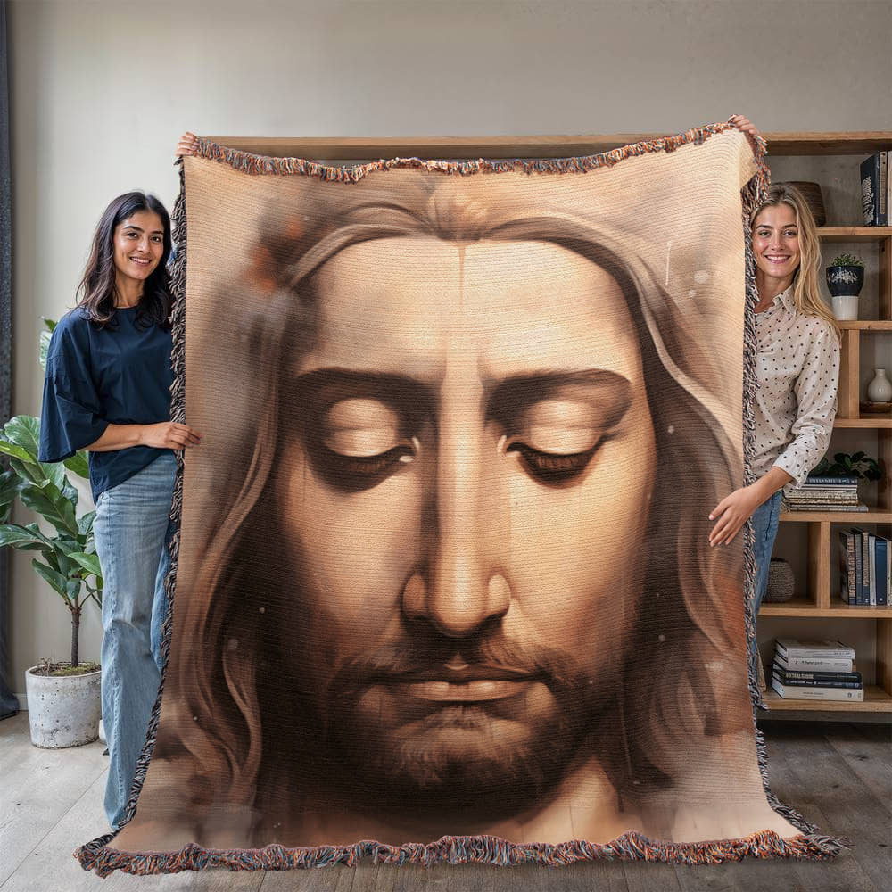 "Meditating Christ" - Heirloom Woven Blanket