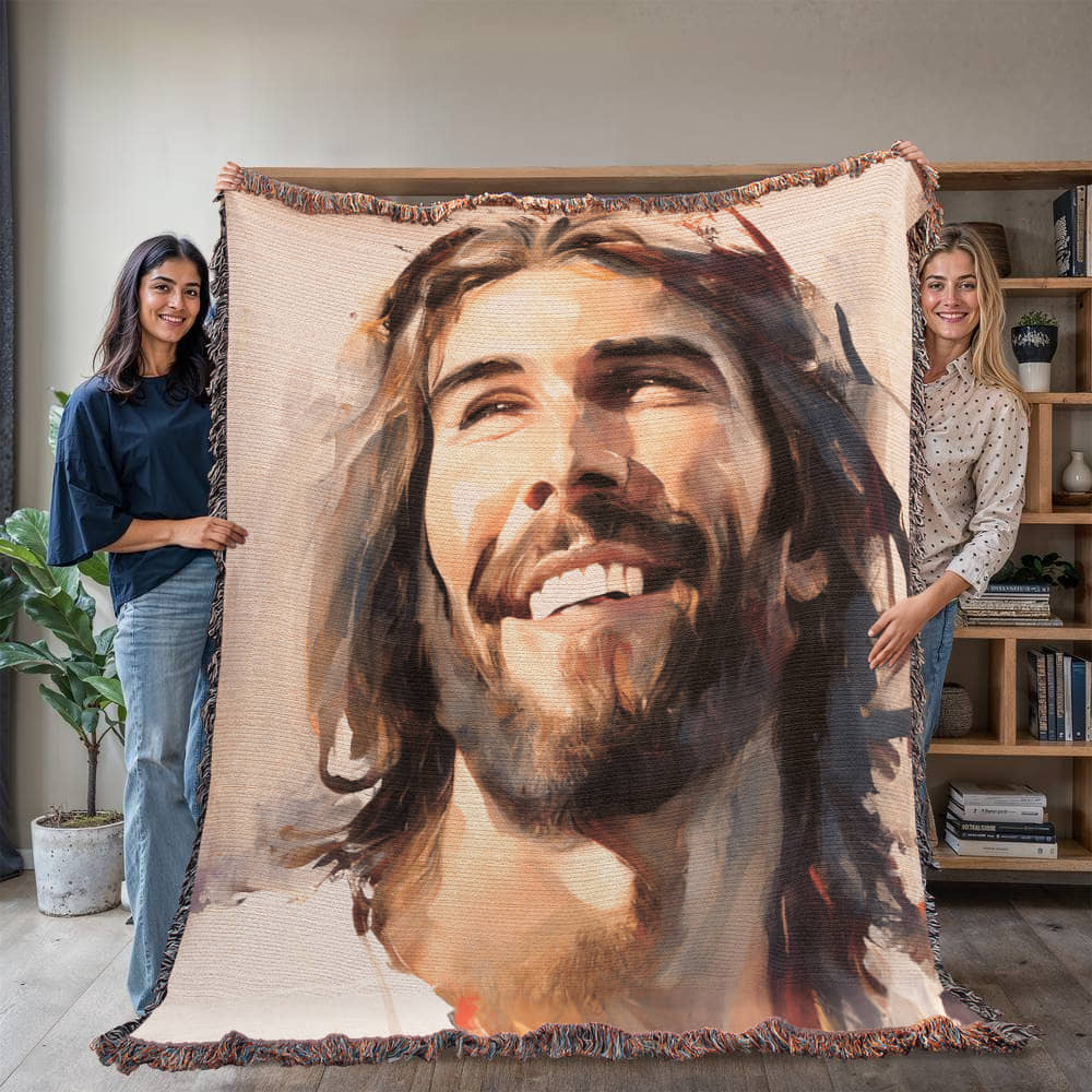 "Jesus Smiling" - Heirloom Woven Blanket