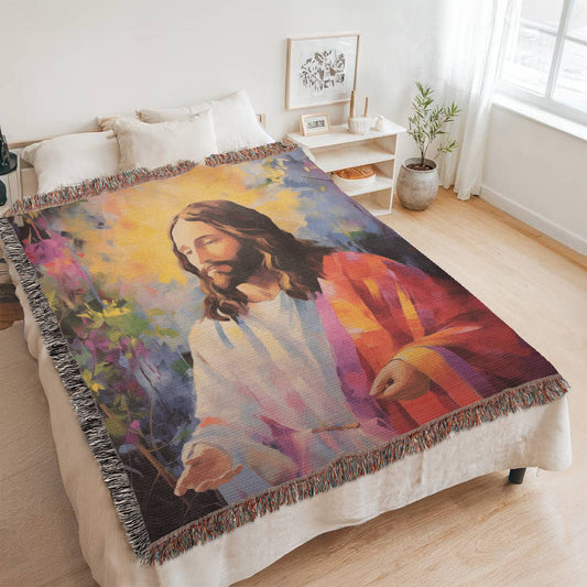 "With Jesus In Paradise" - Heirloom Woven Blanket