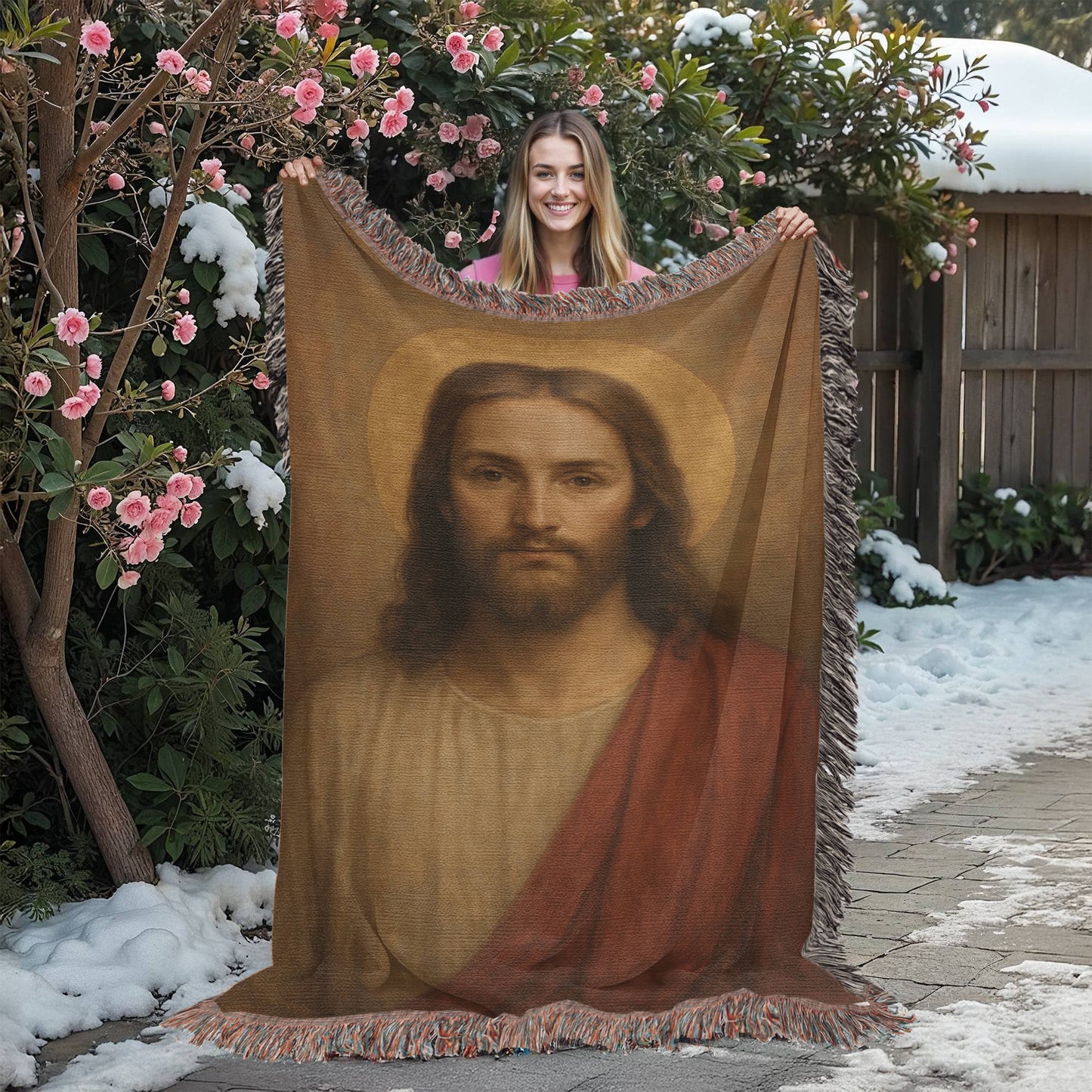 Christ Of The Mystics | Woven Christian Throw Blanket