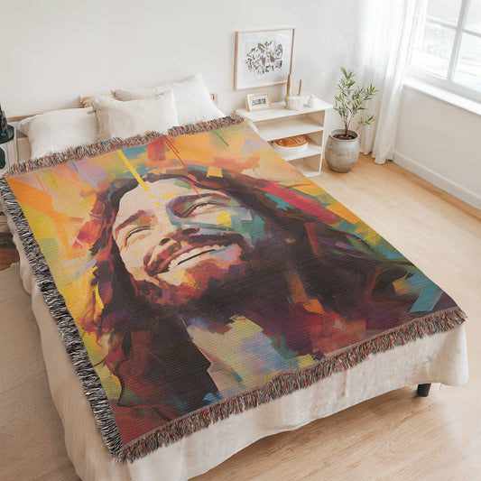 Divine Joy Jesus | Christian Woven Throw Blanket - ChristVisions