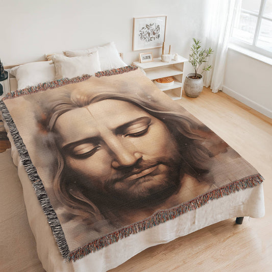 Meditating Christ | Christian Woven Throw Blanket - ChristVisions