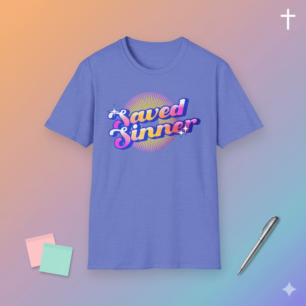 Saved Sinner 90s - Style T-Shirt - ChristVisions