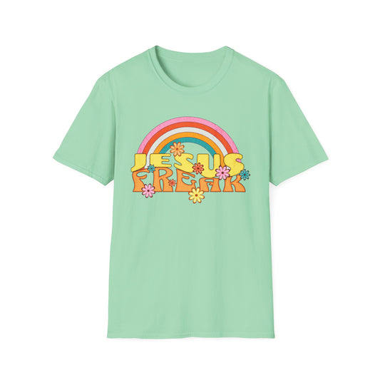 Jesus Freak 70s Retro Rainbow Christian T-Shirt