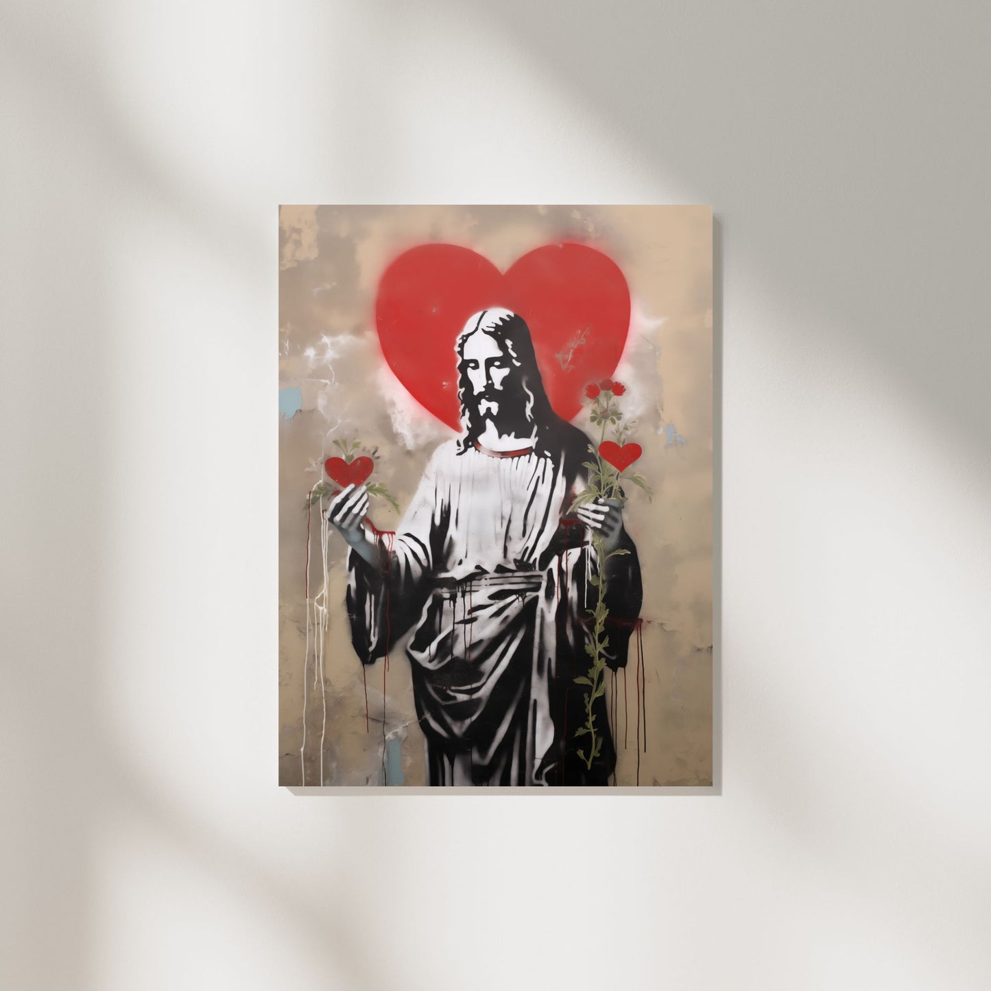 Blessed Heart Of Jesus | Street Art Style | Fine Art Print