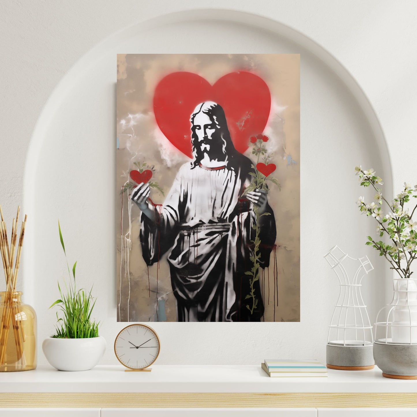 Blessed Heart Of Jesus | Street Art Style | Fine Art Print