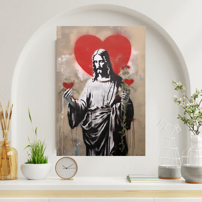 Blessed Heart Of Jesus | Street Art Style | Fine Art Print