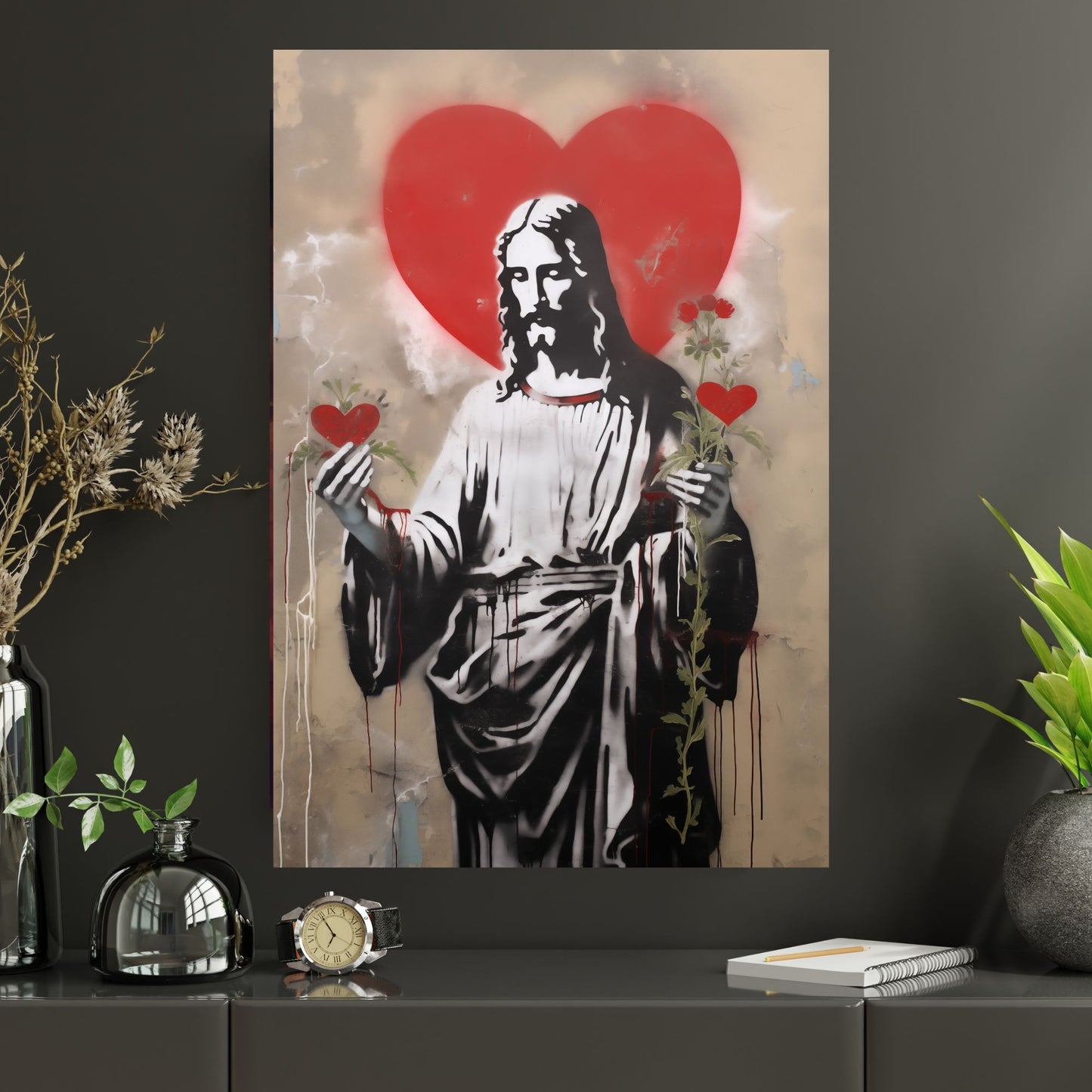Blessed Heart Of Jesus | Street Art Style | Fine Art Print