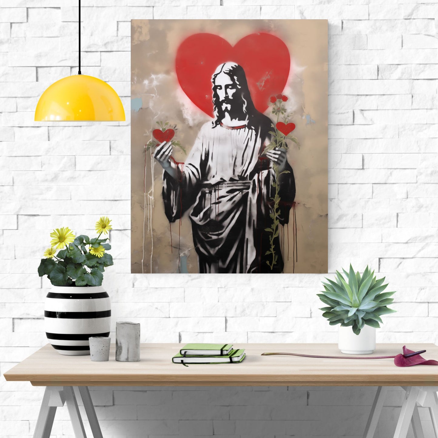 Blessed Heart Of Jesus | Street Art Style | Fine Art Print