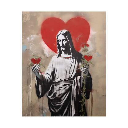 “Blessed Heart Of Jesus” – Christian Urban Street Art Print