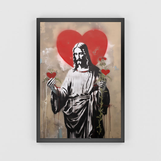 Blessed Heart Of Jesus | Street Art Style | Fine Art Print
