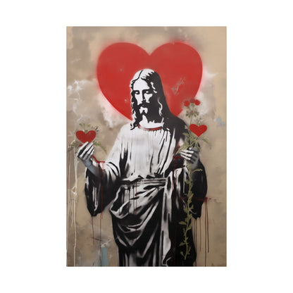 “Blessed Heart Of Jesus” – Christian Urban Street Art Print