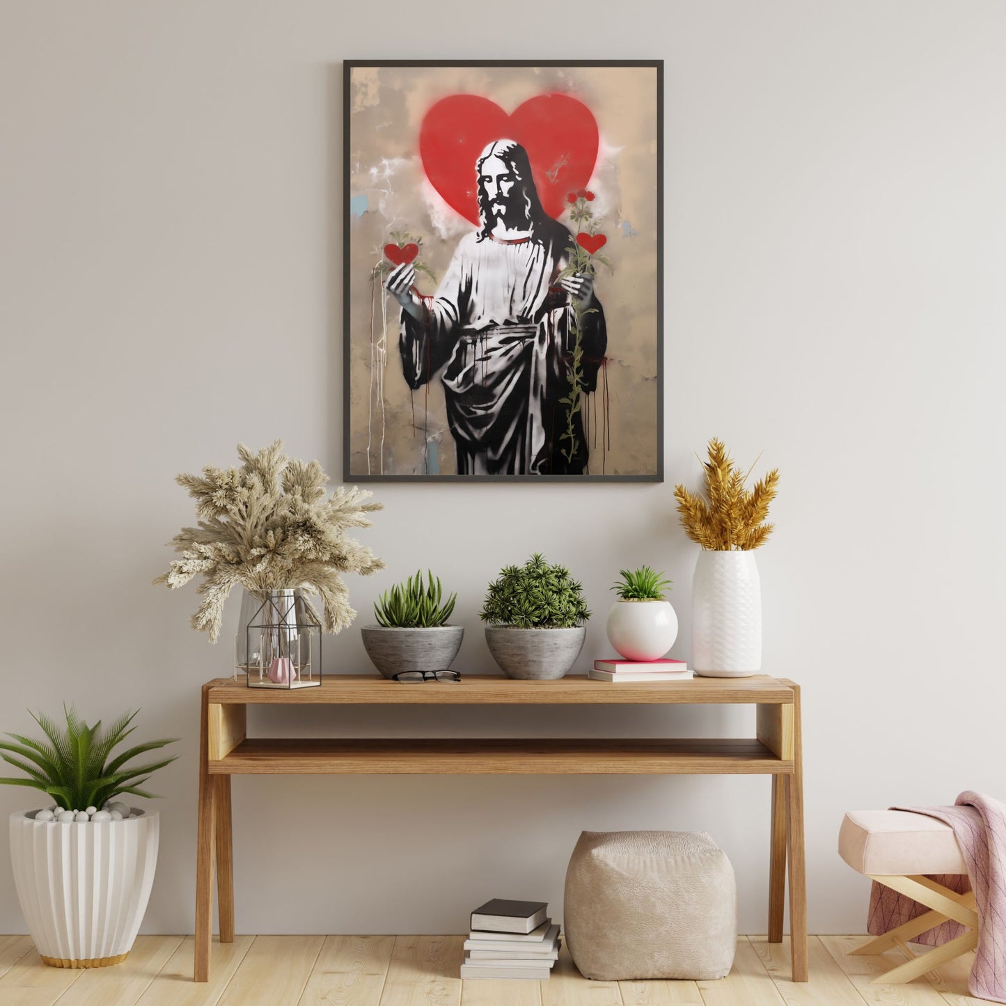 Blessed Heart Of Jesus | Street Art Style | Fine Art Print