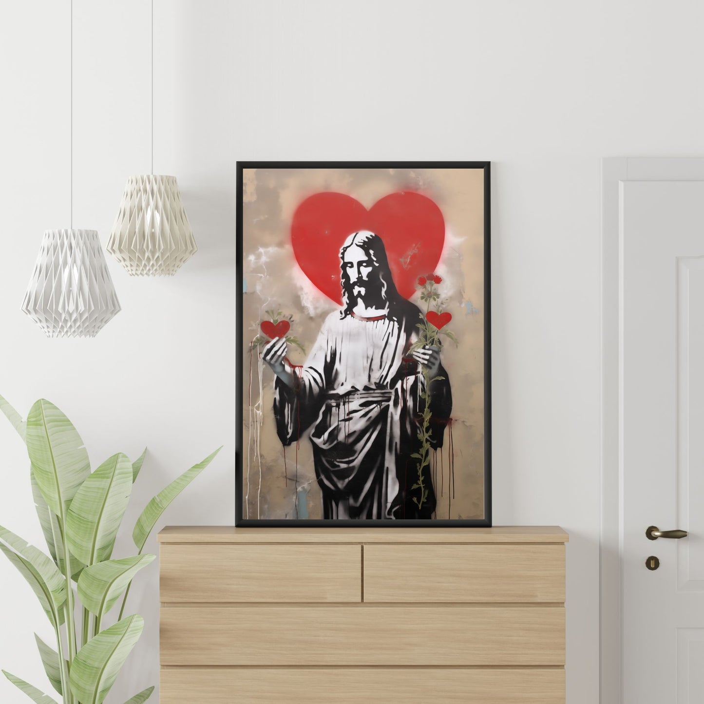 Blessed Heart Of Jesus | Street Art Style | Fine Art Print