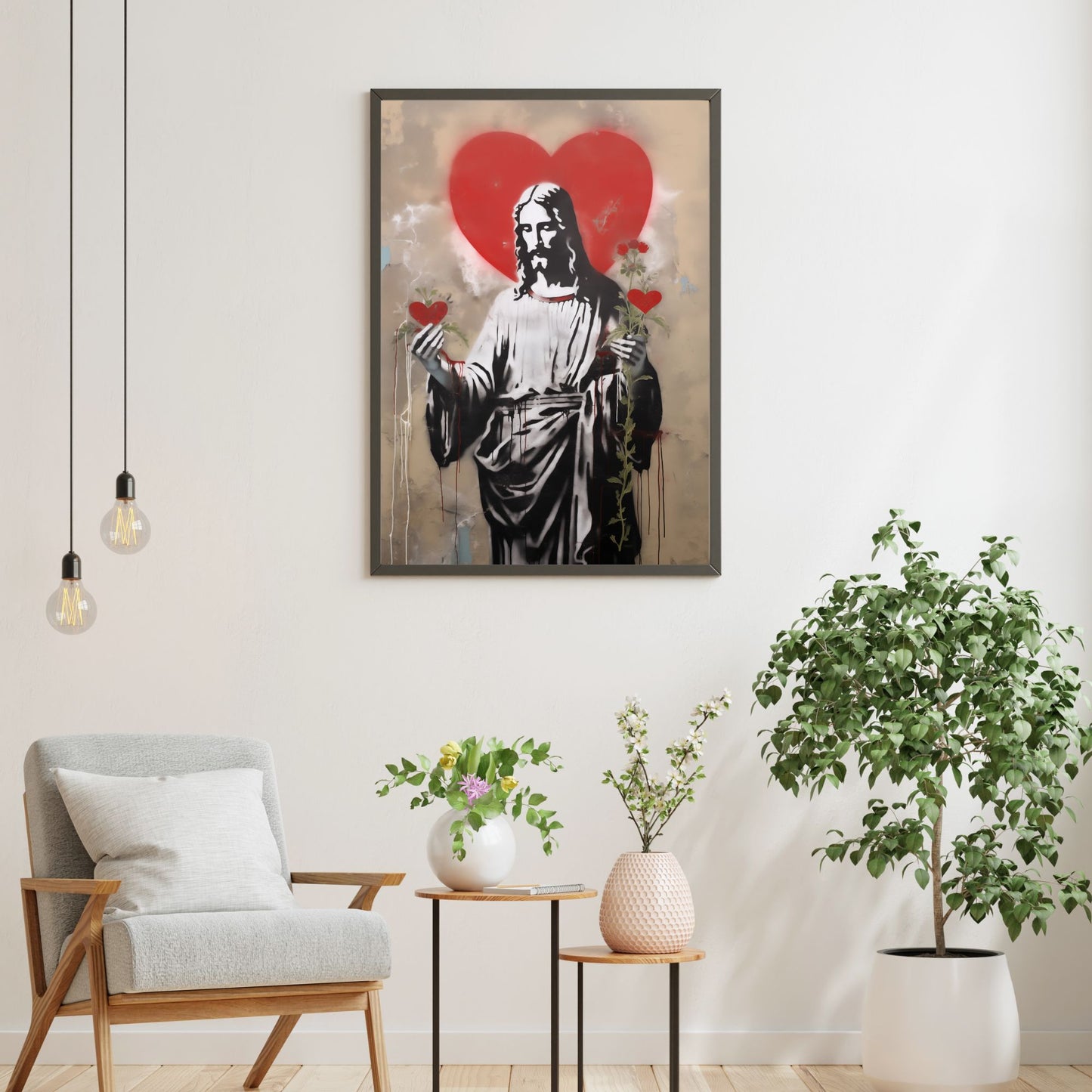Blessed Heart Of Jesus | Street Art Style | Fine Art Print