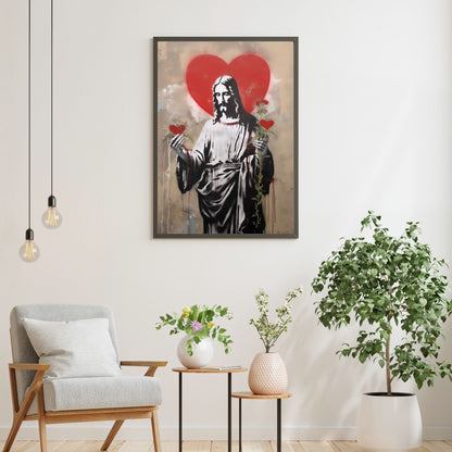 Blessed Heart Of Jesus | Street Art Style | Fine Art Print
