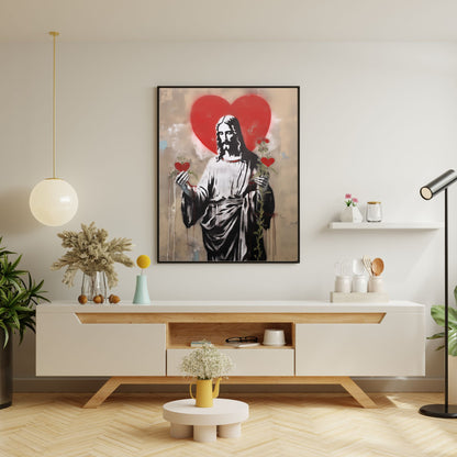 Blessed Heart Of Jesus | Street Art Style | Fine Art Print