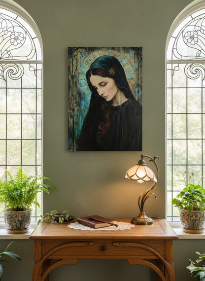Blue Madonna | Art Nouveau | Christian Canvas Wall Art